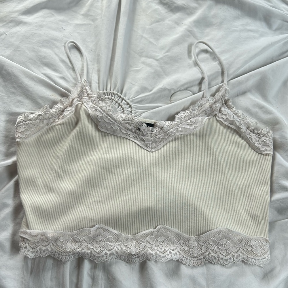 Cute white lace crop top